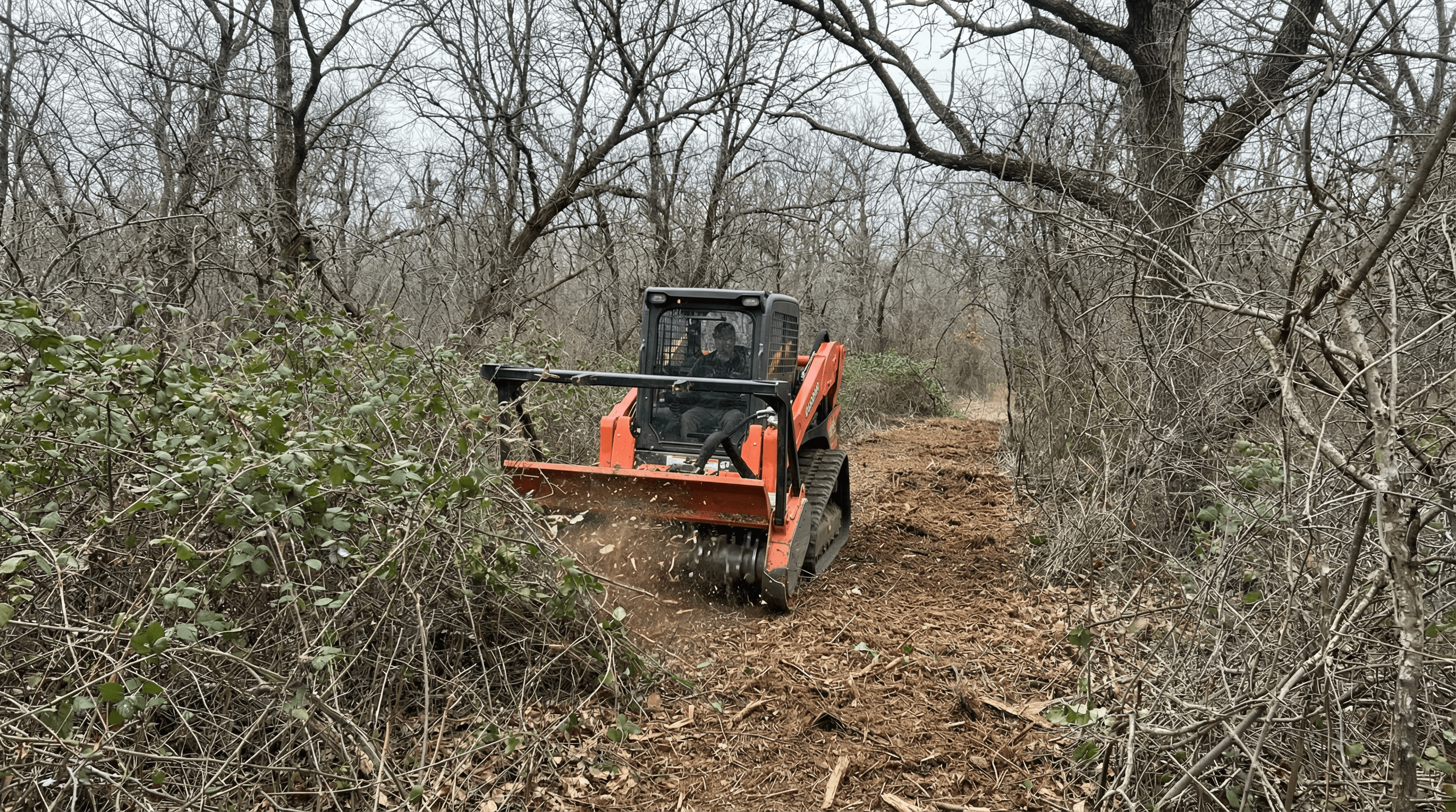 Brush clearing in Parker County, Texas