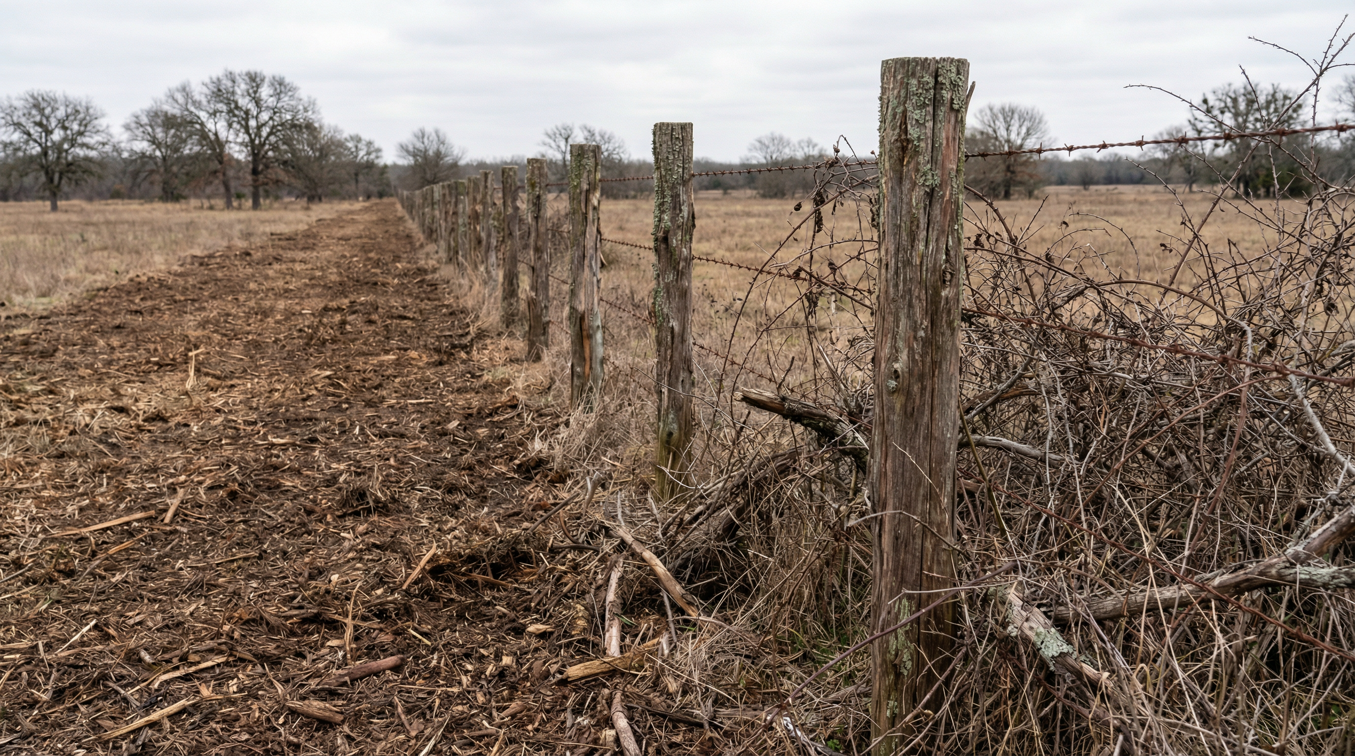 Fence Line Clearing in Parker County, Texas